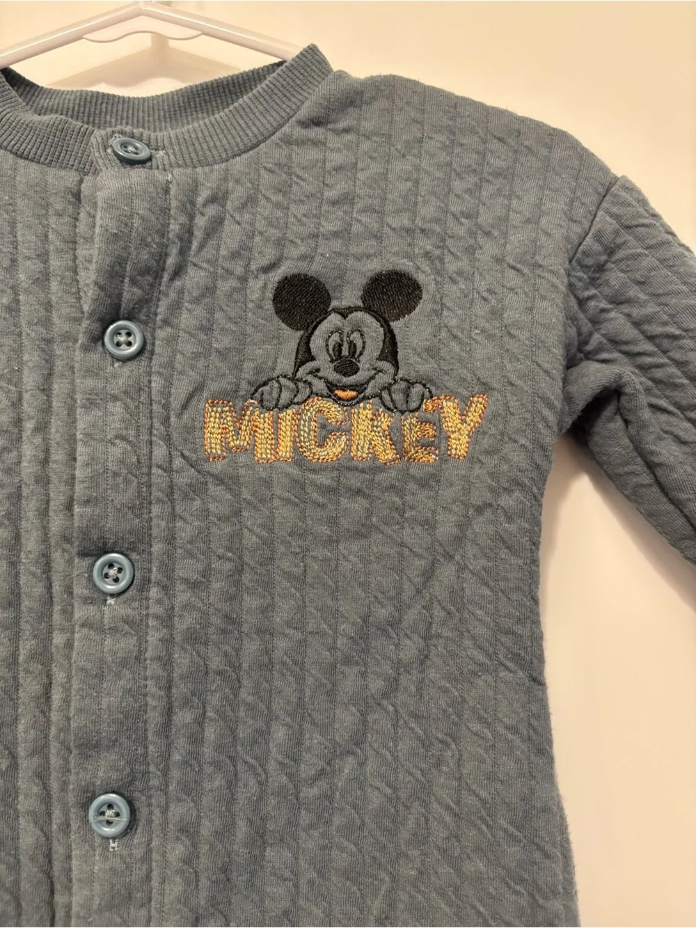 Mickey Quilted One-Piece Romper - Blue